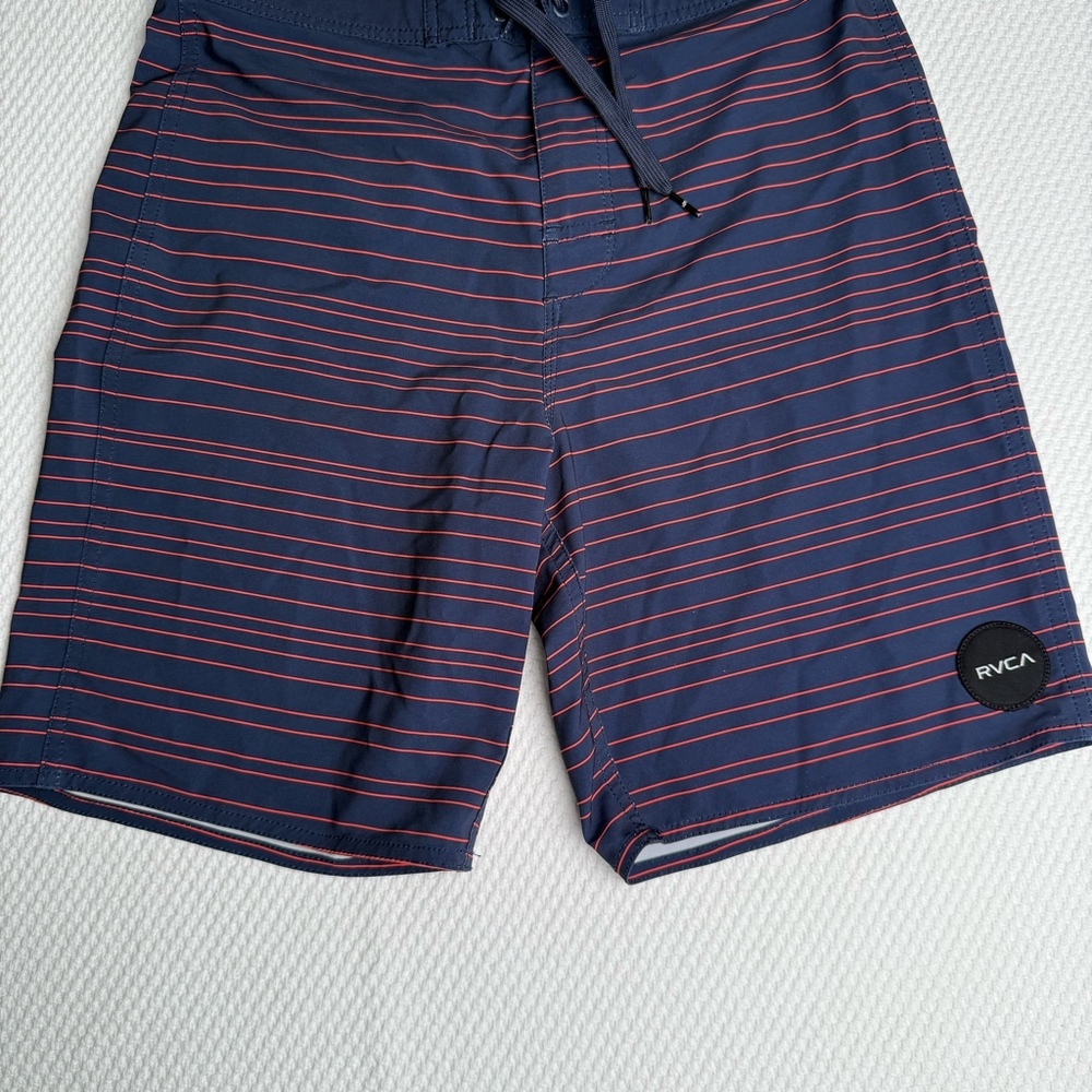 RVCA Industry Boardshorts – Size 29 – Navy with Red Stripes